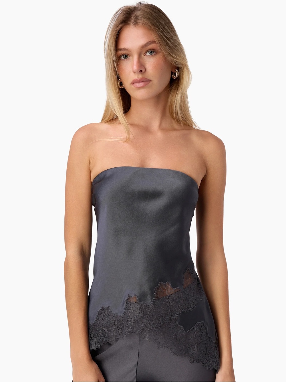 Cami NYC | NWT! Odessa Silk Lace Strapless Cami Top Size: Medium in BLACK